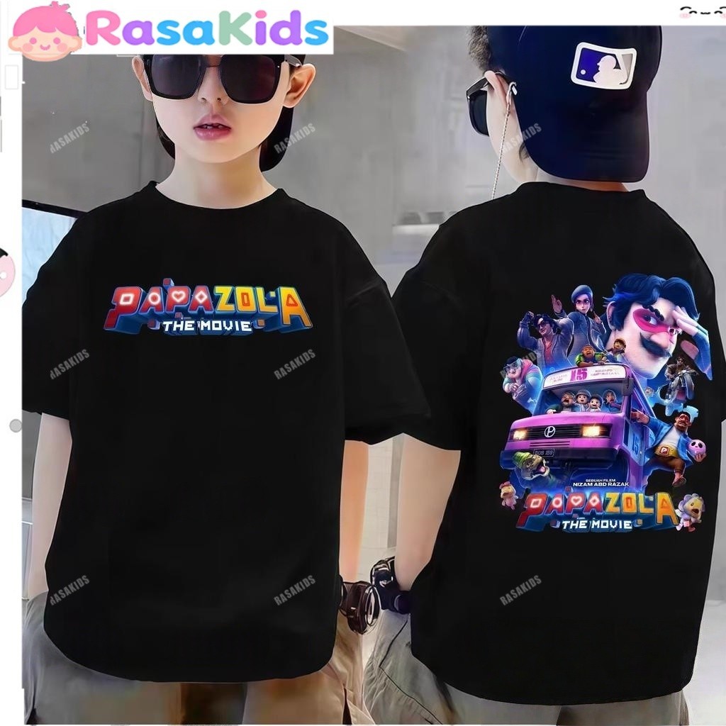 【Hot Selling】Boy girl Trendy Tshirt Baru Pakaian Kanak-kanak Fesyen Papazola Unisex Toddler Tee Soft Breathable Material