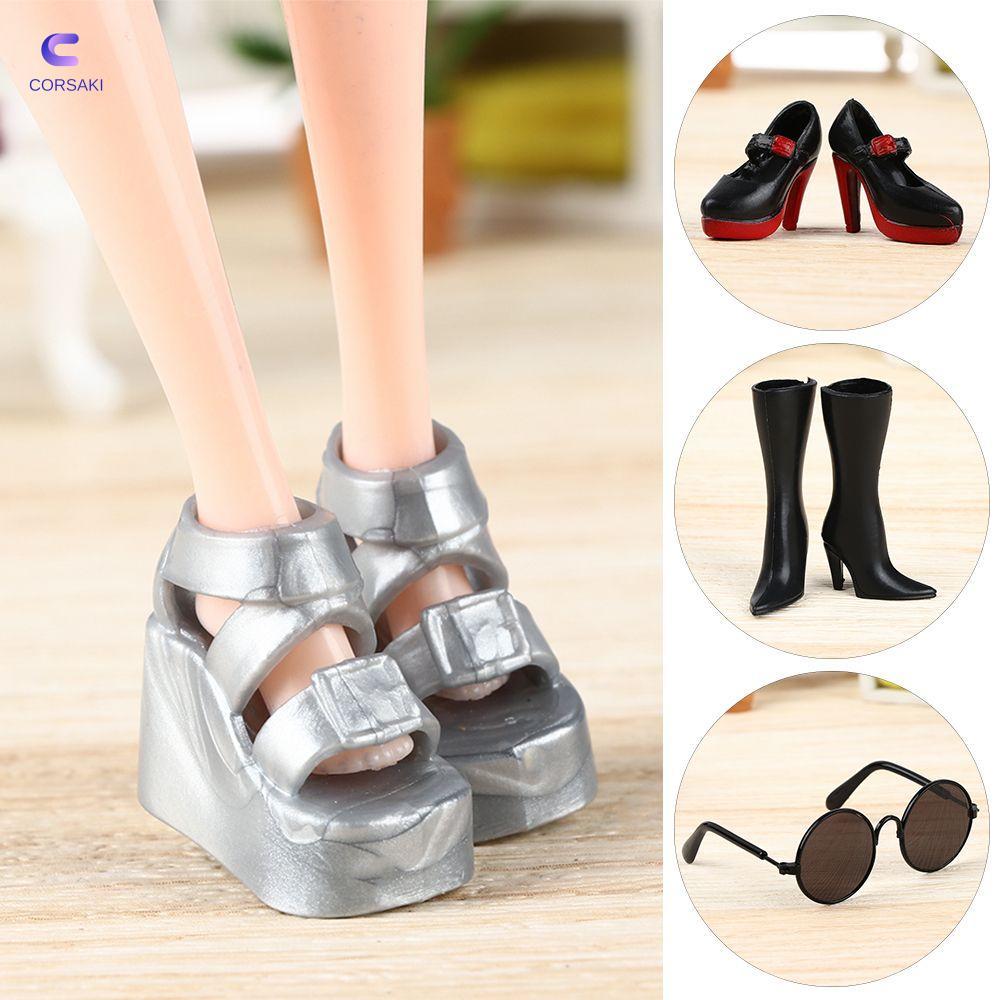CORSAKI High Heels Multistyles for 11.5" Doll Fashion Foot Flat Shoes