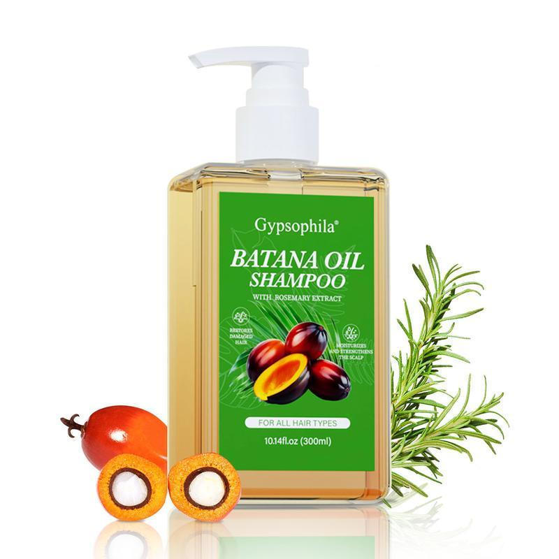 Gypsophila Batana Oil & Rosemary Shampoo - Nourishing Volumizing Shampoo for Men and Women - Cleanses the scalp，Reduces hair loss, repairs damage and aids hair growth (300 ml / 10.