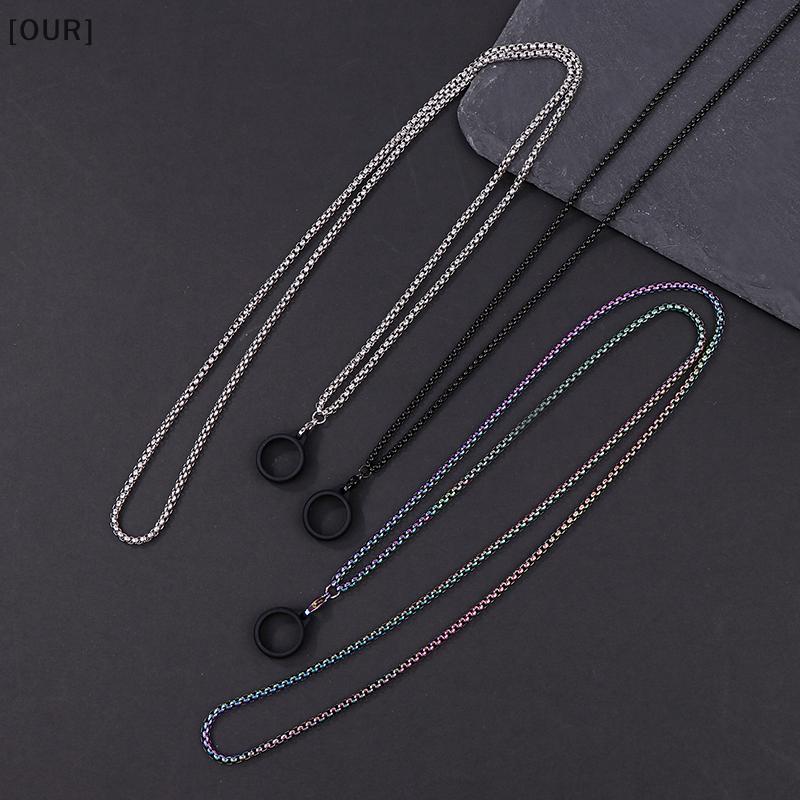 [OUR] Anti-Lost Pen Lanyard Anti-drop Portable Metal Chain Nelace Lanyard Metal Lanyard Sling Snake Bone Chain With Rubble Ring null