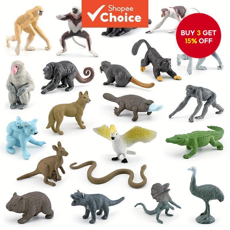 Simulated Wild Primate Animals Figurines Set With Australian Wildlife Models For Kids Desktop Toy
