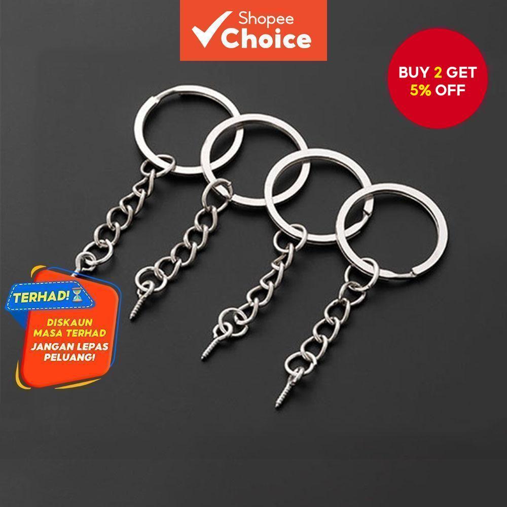 50 Pcs 25mm Silver Keychain Diy Rings, Short Split Rings, Key Holders 50 Pcs Cincin Kunci Perak 25mm, Rantai Pendek, Pemegang Kunci Untuk DIY