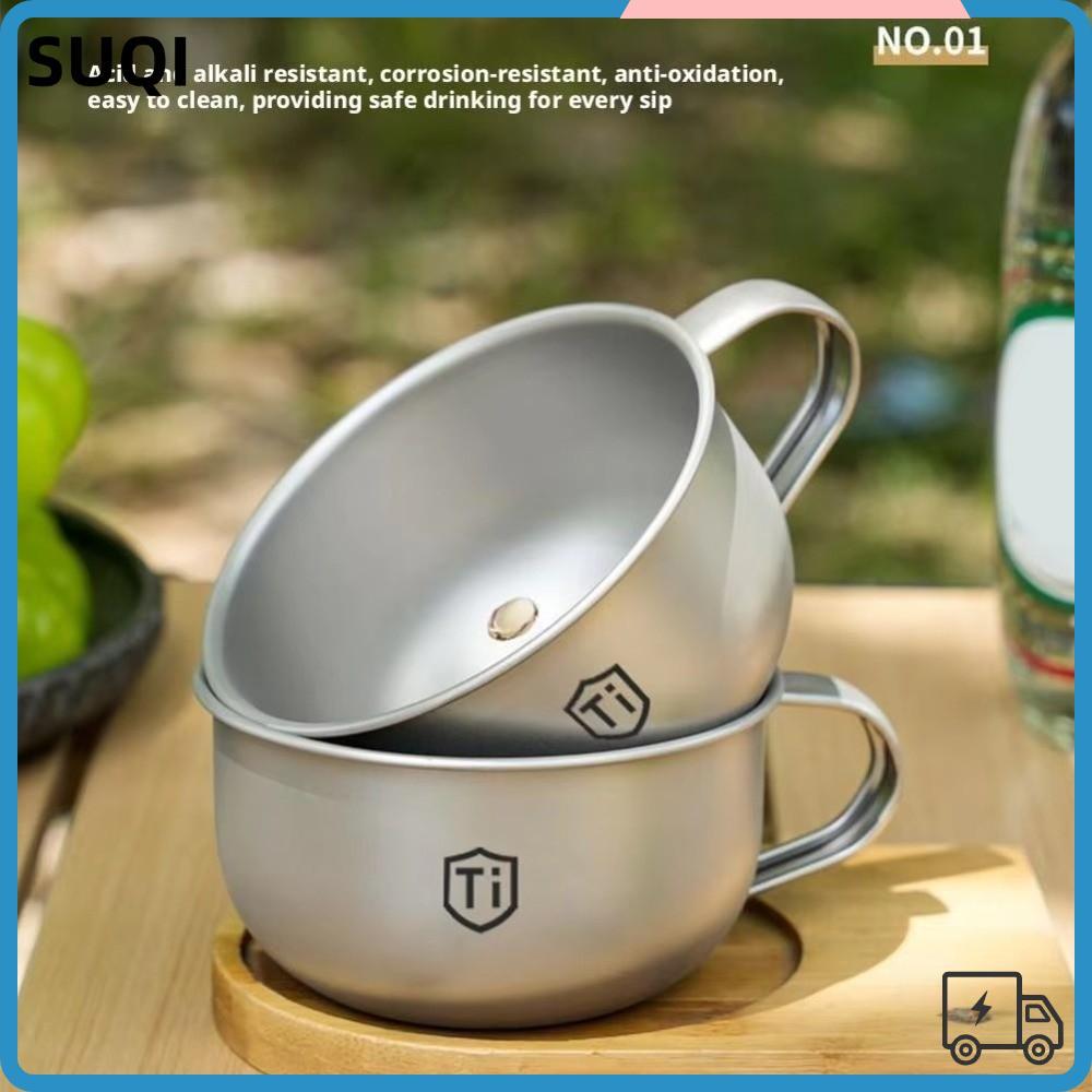 LUCKY-SUQI Tea Coffee Cup, MINI 220ml Drinkware Camping Water Cup, High Quality Titanium Alloy Portable Outdoor Kitchen Equipment Mountaineering Cups