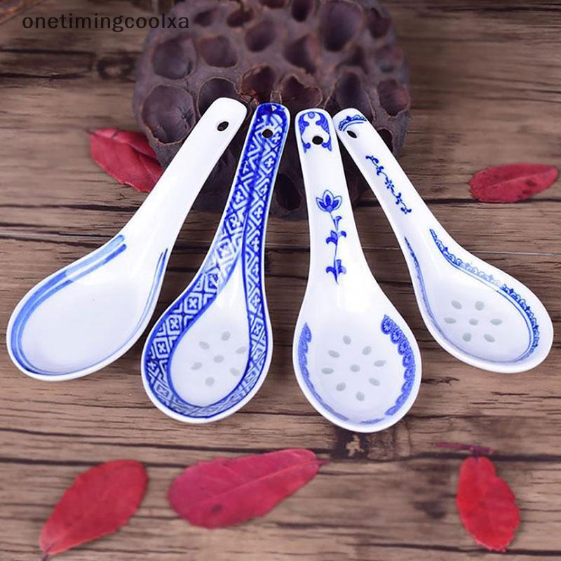 null 1pcs Ceramic Spoon China Soup Spoon Stir Soup Spoons for Soup And Rice Kitchen null
