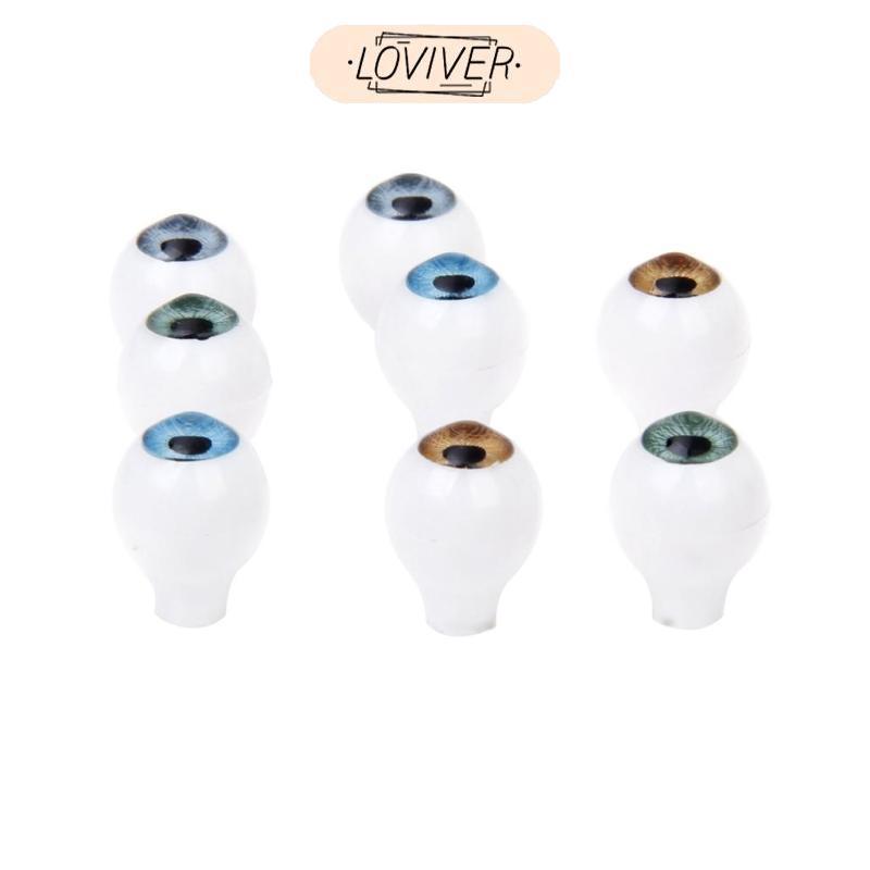 [LOVIVER] 4 Pairs Round  Doll  Plastic Eyeball for  Craft Making Accessories, 2 Sizes for Choose
