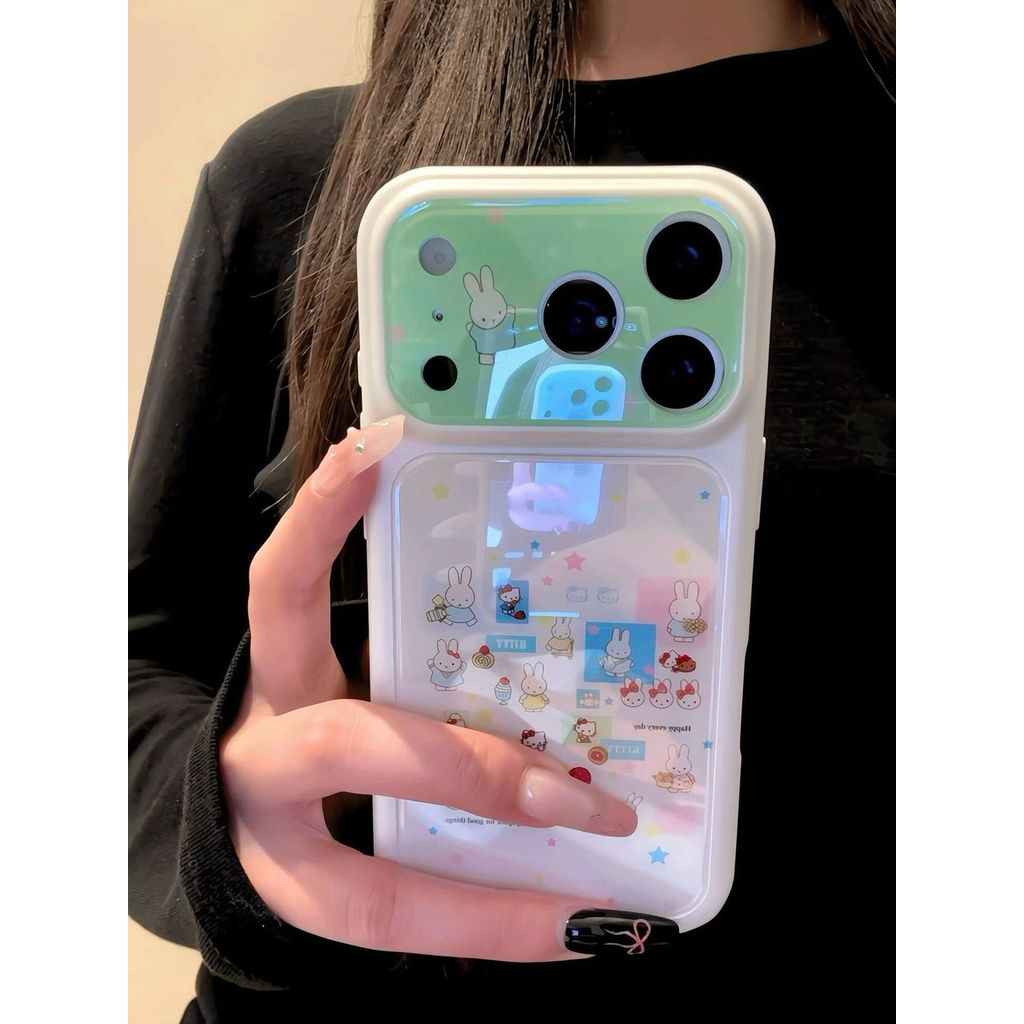 Cute Cartoon Miffy Rabbit Large Window 17 Phone Case 16 New Style 15 High-End Shock-resistant All-Inclusive