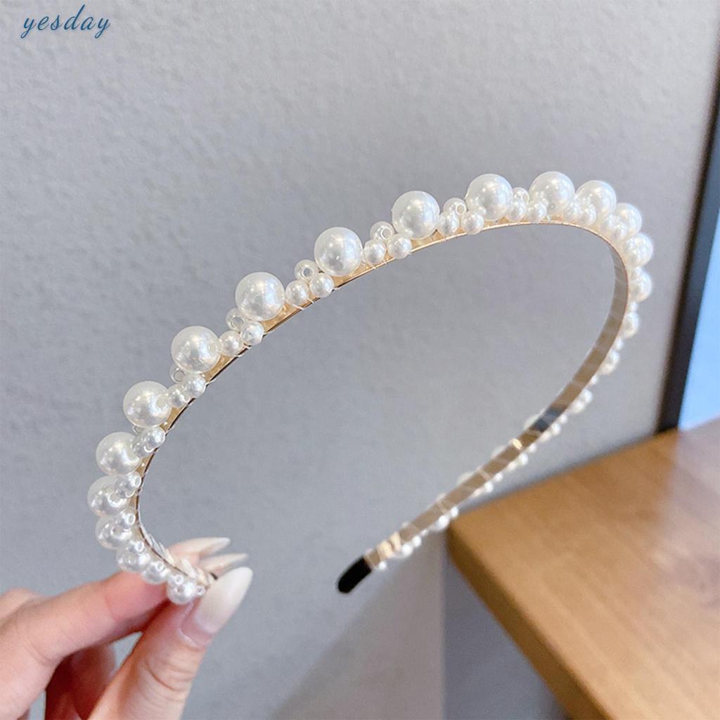 Women Full Pearls Headband All Match Headwear Party Headband Suitable for Hair Decorations