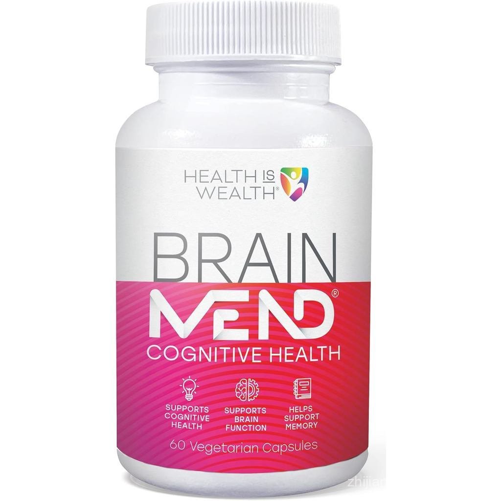 Kesihatan ADALAH Wealth BrainMEND, Penggalak Otak Termaju Organik & Nootropik, Suplemen Otak - Mengandungi Cendawan Surai Singa, Bacopa dan Ashwagandha (60 topi sayuran)
