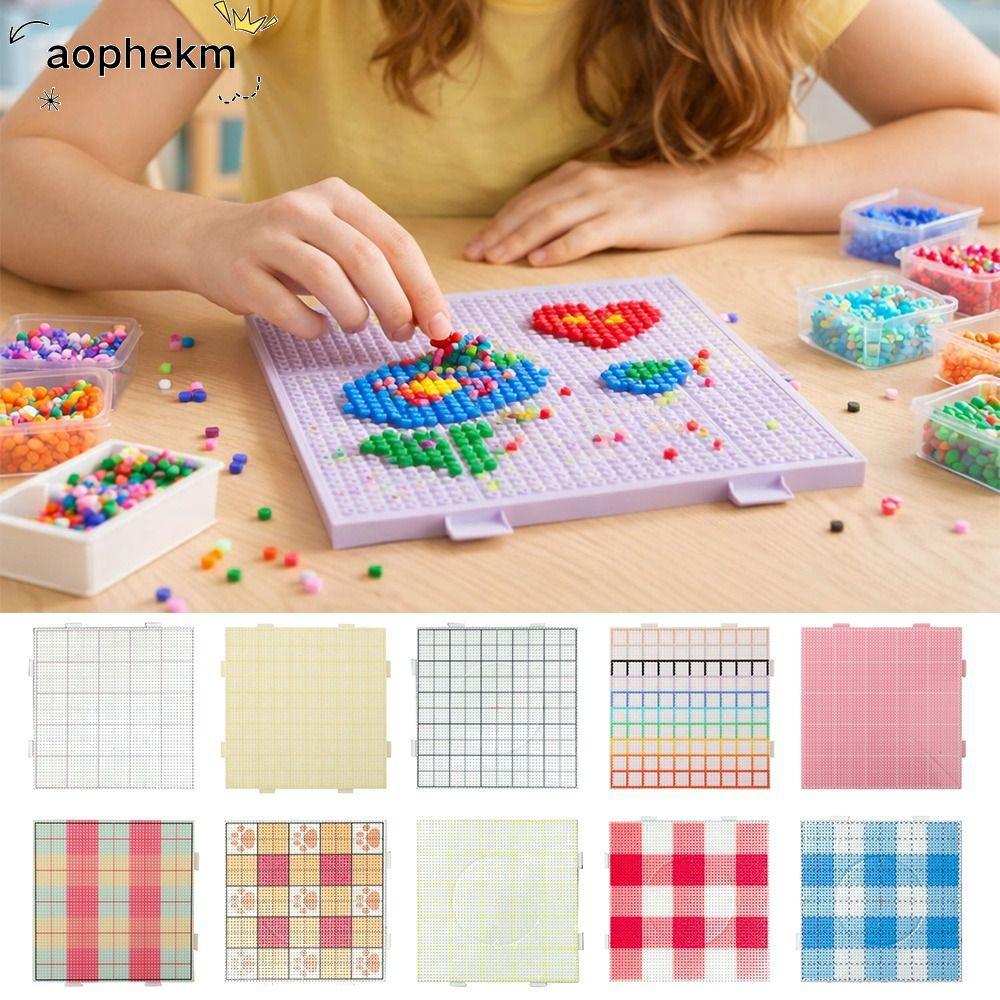 AOPHEKM 2.6mm Bean Board, DIY Make Puzzle Handmade Crafts Decor 52Pins Fuse Beads Pegboards, Hama Beads Tool Heat Resistant High Quality Melting Bead Board Educational Puzzle