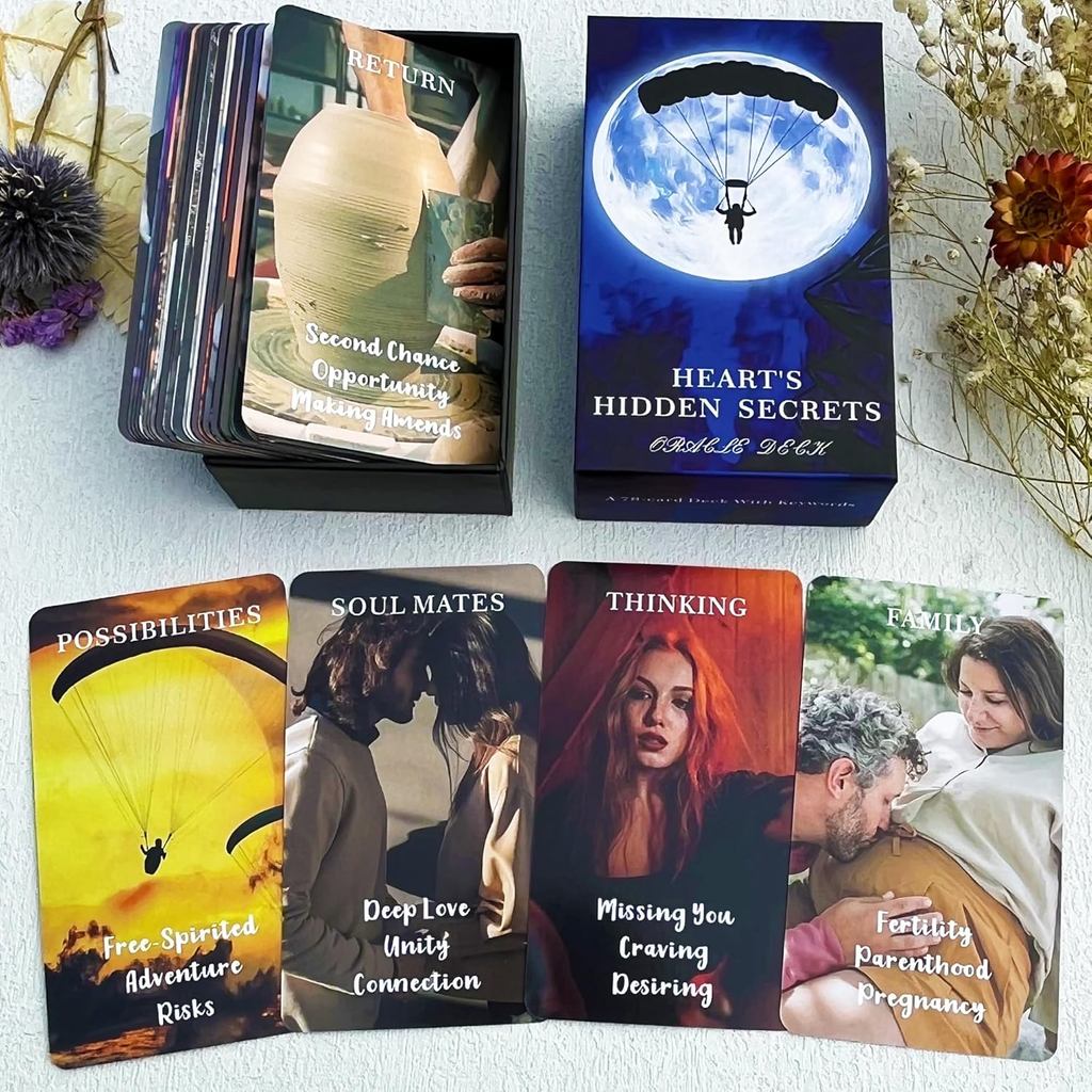 soulme Kad Ramalan Cinta Twin Flame, Dek Ramalan Rahsia Tersembunyi, 78 Kad Tarot untuk Pemula, Membantu Mengungkap Apa yang Benar-Benar Ada Dalam Ruang Hati Mereka