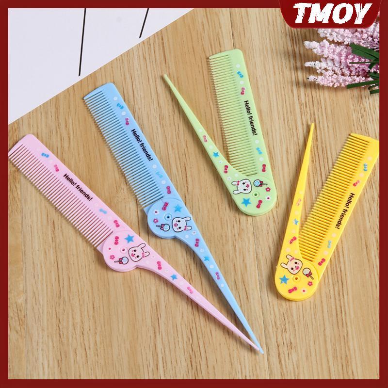TMOY Cartoon Foldable Massage Hairb Anti Static Hairdressing Pointed Tailb Portable Travel Hairb Brush Styling Accessorie