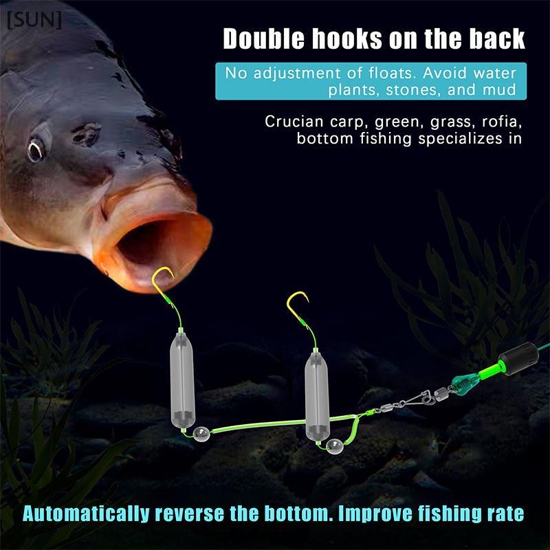 [SUN] 1PC Anti-separation Base Fishing Hook Double Hook For Fishing Live Bait With Double Bait Keeper Barbs High Carbon Steel null