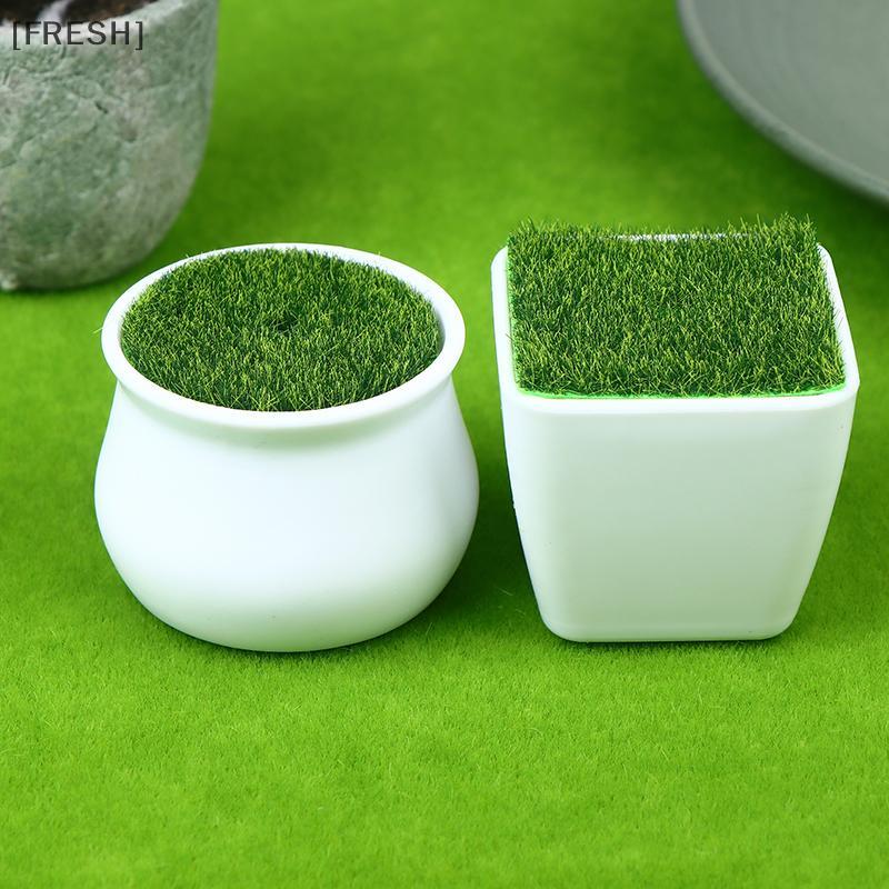 [FRESH] 5Pcs Thiened Balcony Fake Flowers Garden Decoration Flower Pot Bonsai Ornament Flower Arrangement Device Vase With Woven Lawn null