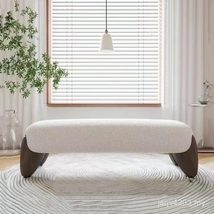 Italian Bedside Sofa Red Stool Medieval Rest Bedroom Stool Living Room Bench Mesh Cream Stool Designer Change Shoes Style ZWVQ