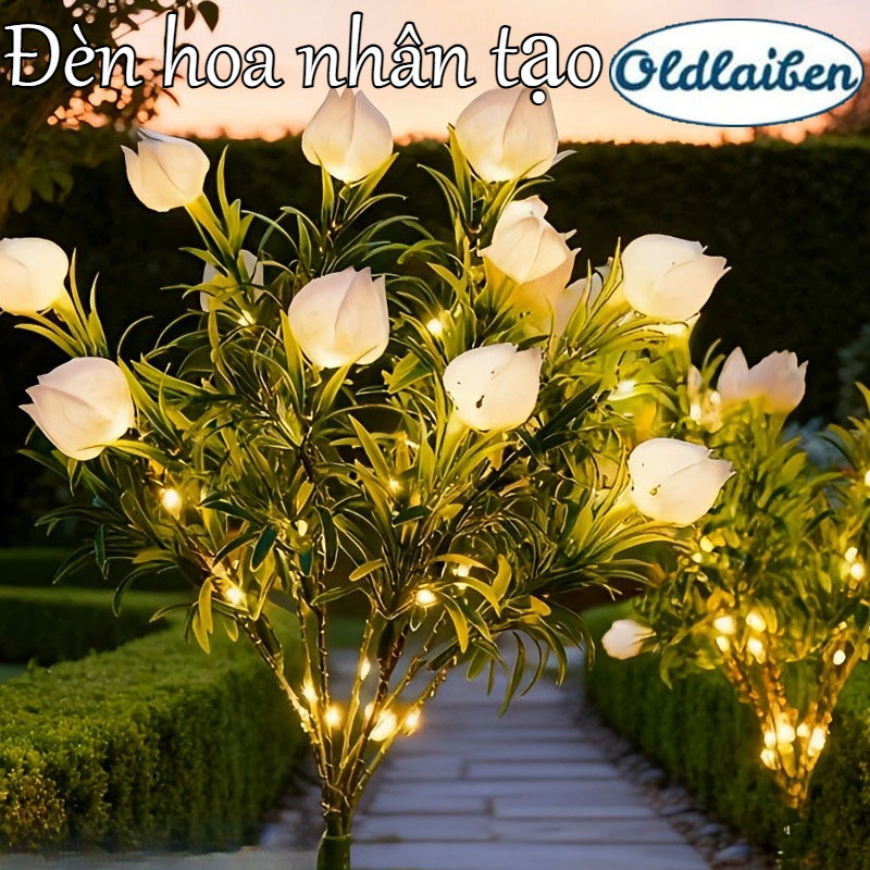 Gardenia Flower Solar Artificial Flower Lamp, Automatic Light Sensor, Waterproof Design…