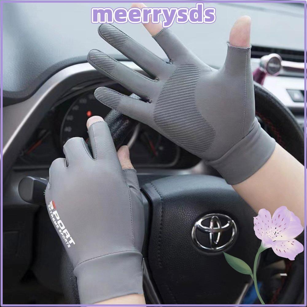 MEERRMY Sunscreen Gloves, Breathable Touch Screen Ice Silk Fishing Gloves, 2024 Highly Elastic Anti-uv Fitness Gloves Outdoor Sports