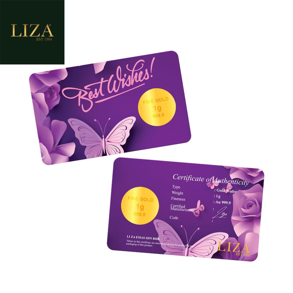 LIZA 1g 999.9 Gold Bar (Butterfly)