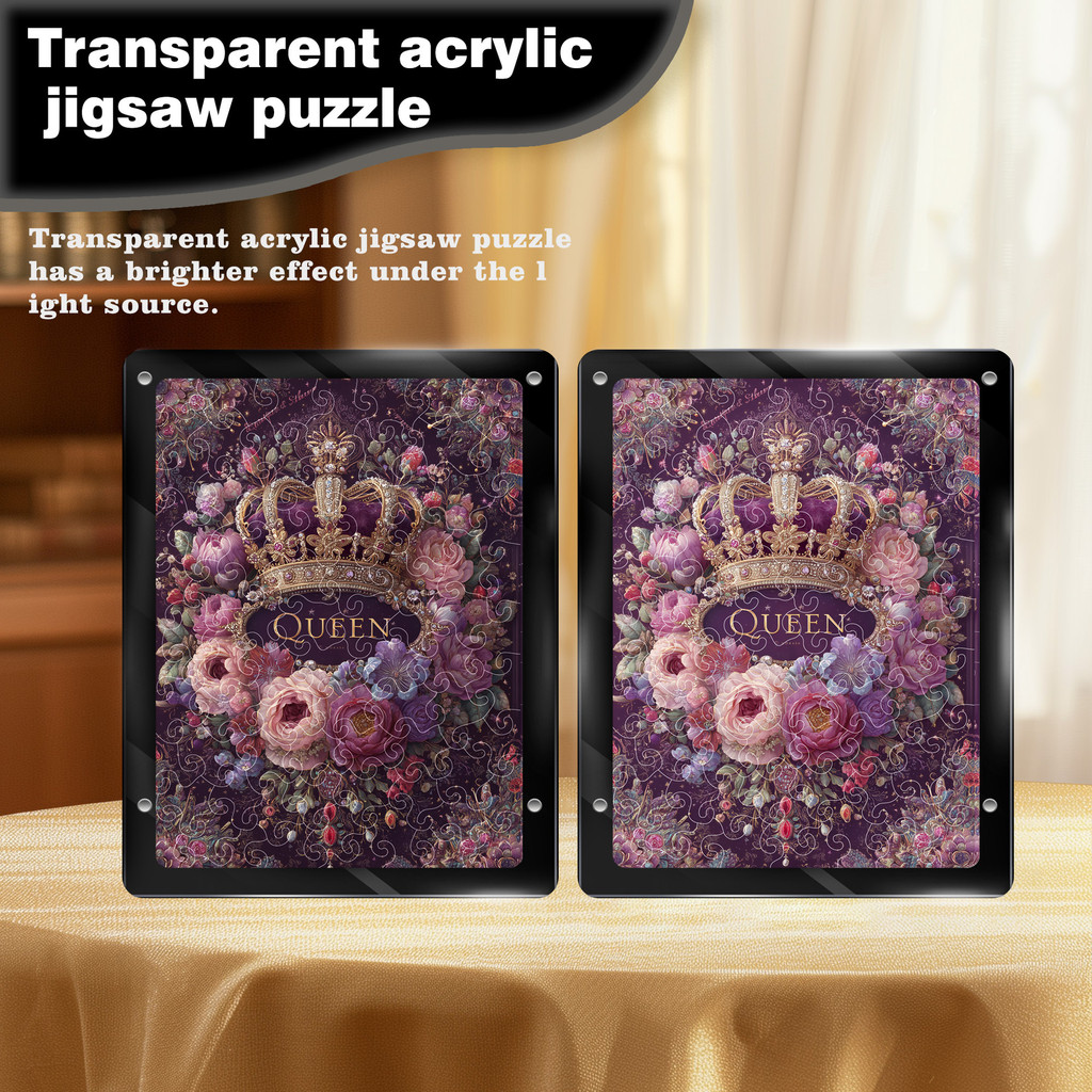 [Hot-Selling Puzzle] Wacocetoy Palace Retro Queen Crown Puzzle Decorative Painting Ornaments Transparent Acrylic Puzzle