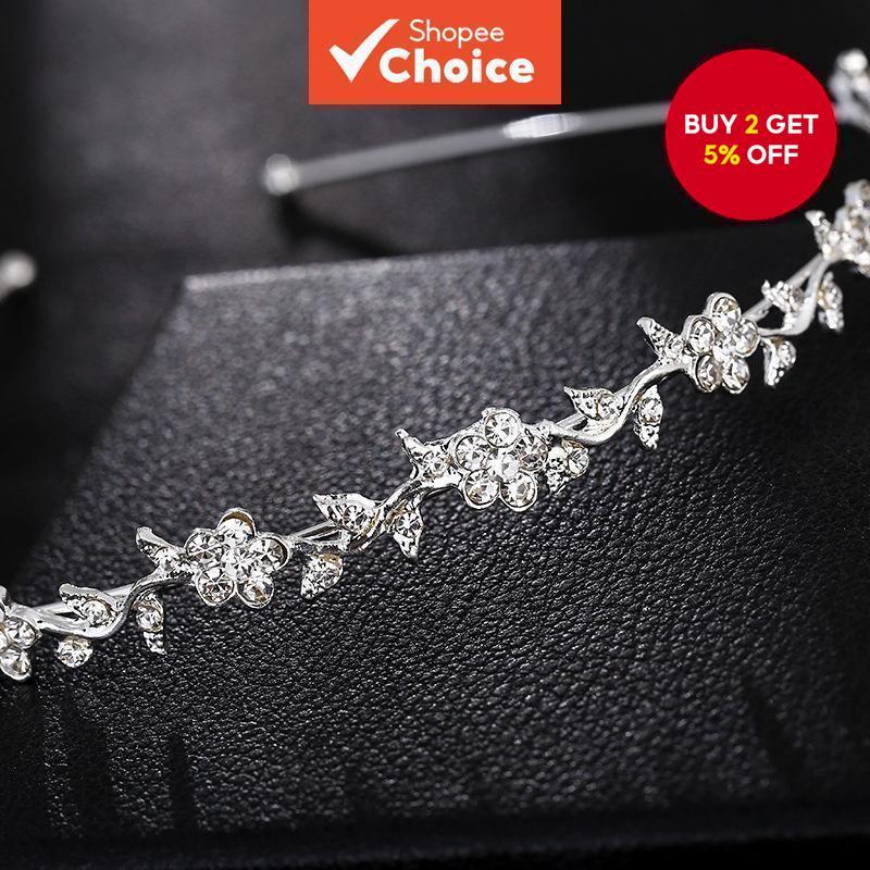 New Floral Hairband with Plum Blossom, Bridal Crystal Headpiece, Christmas Hair Accessory for Women