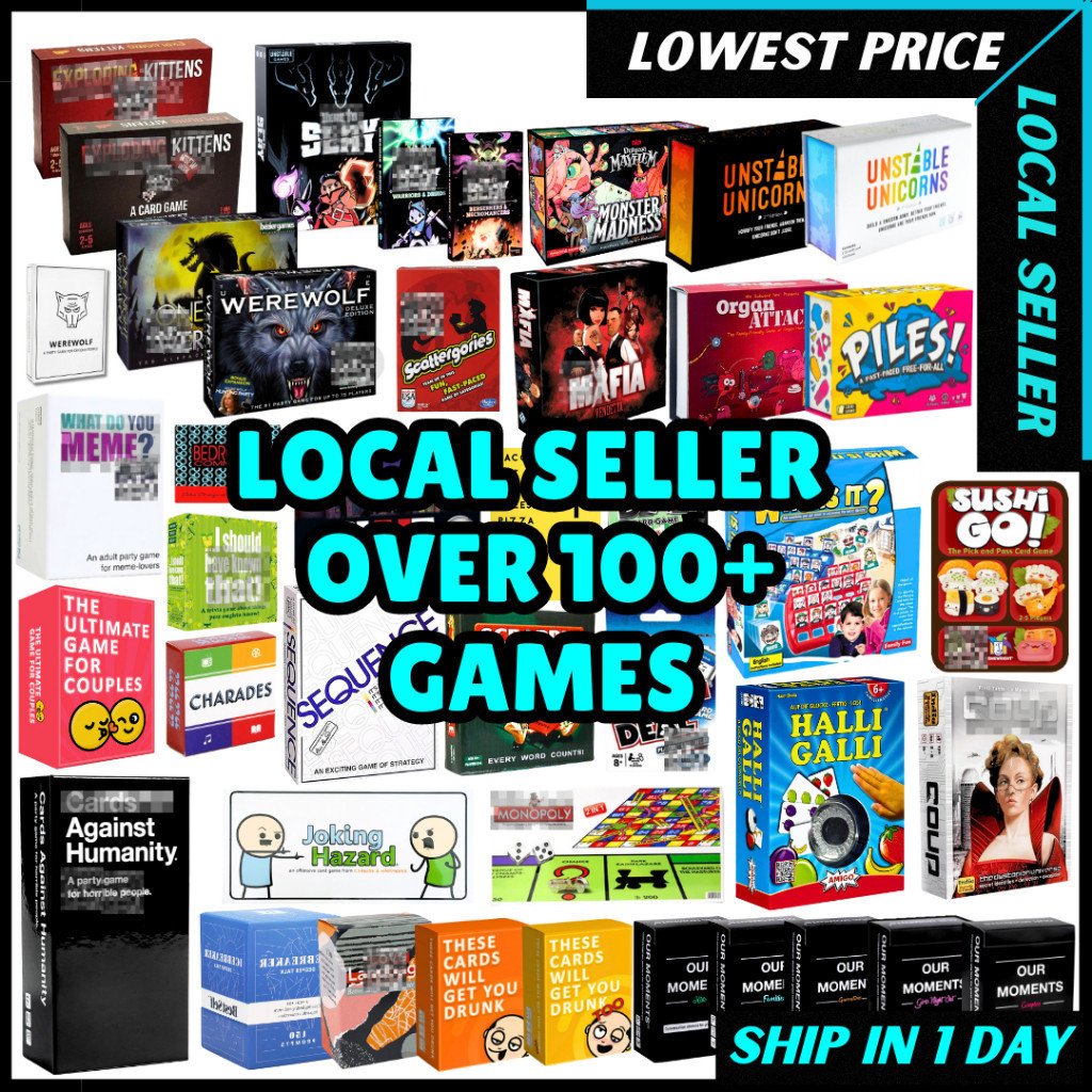 [] Card Games Board Games For Family Friends Monopoly Exploding Kitten Here To Slay Piles Werewolf No Mercy