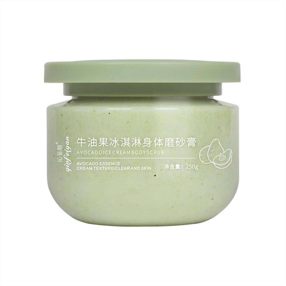 BodyCreamScrub，AvocadoScrubGentlyCleansHandsAndFeetExfoliatingExfoliatingScrub.CleanAndRefreshing,EmittingElegantBreath.(Color:4pcs)