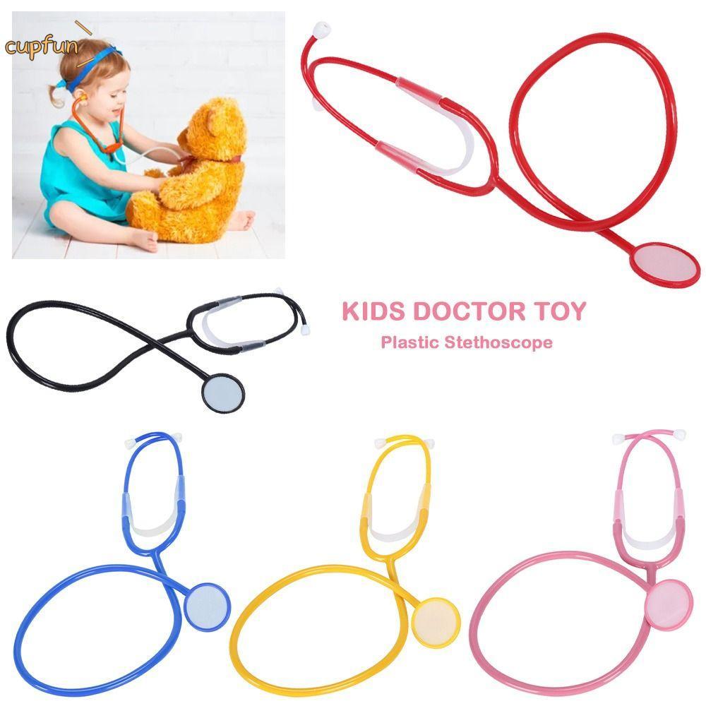 CUPFUN Simulation Doctor's Toy, DIY Multi Color Kids Stethoscope Toy, Fashion Imitation Family Parent-Child Games Role Play Plastic Stethoscope Students