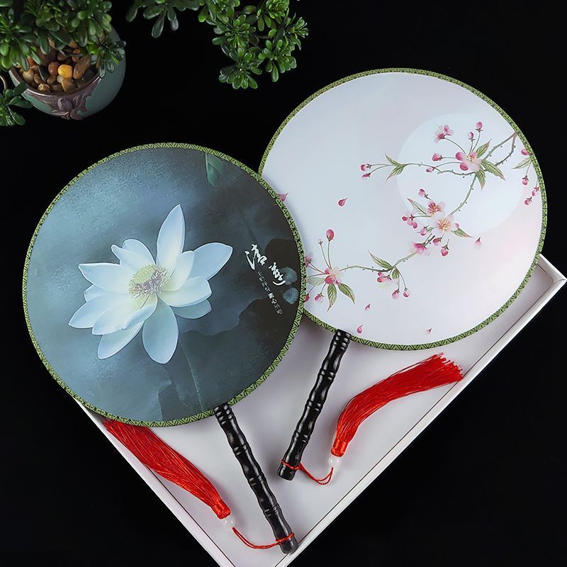 [Fanyue] Double-Sided Fan Palace Fan Round Women's 24 Fan Large Classical Palace Catwalk Dance Fan Retro Style Hanfu Fan