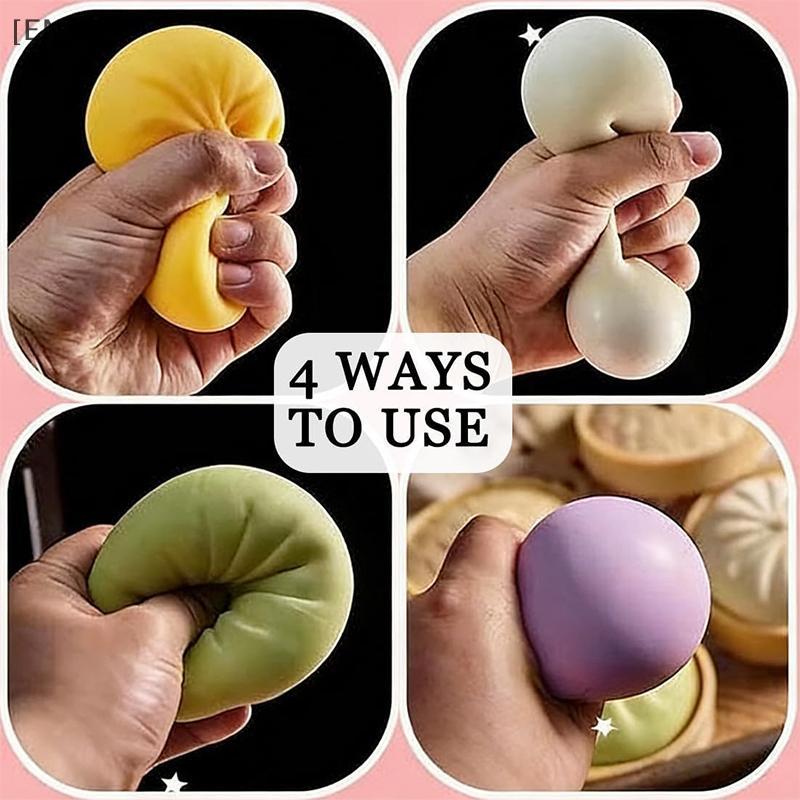 [ENJ] Giant Dumpling Squishy Toys Anxiety Relief Fidget Toy Simulation Food Steamed Stuffed Bun Soft Squeeze Dpression Dough Toy null