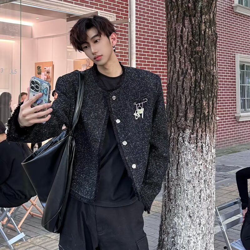 Korean Version Niche Jacket Men's Trendy High-End Ruffian Handsome Loose Casual Fashion Short Fashion Jacket