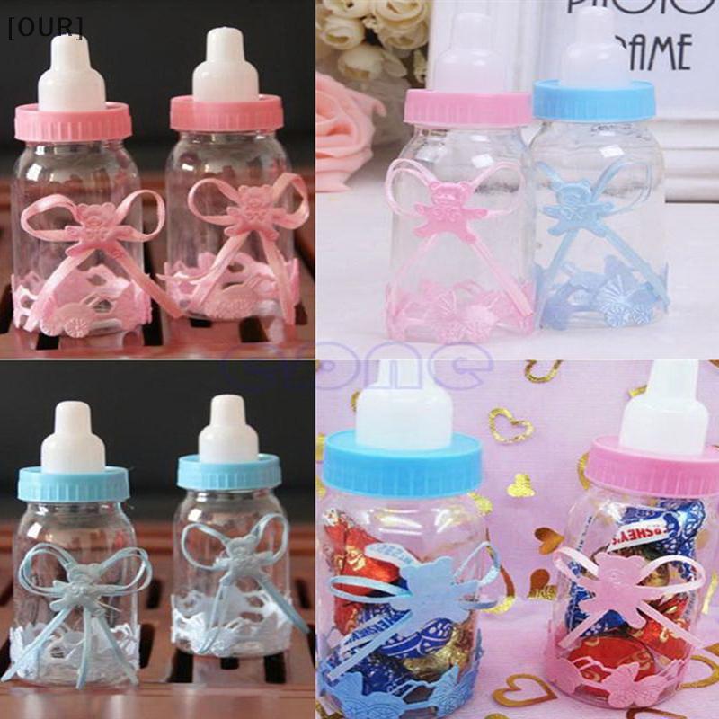 [OUR] 12Pcs Fillable Bottles Candy Box Baby Shower Baptism Party Favour Christening null