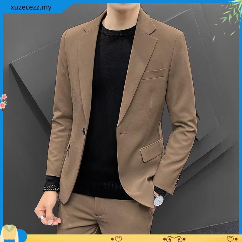 Vupan Casual suit top Korean Fashion Men's Wear Solid color suit jacket.