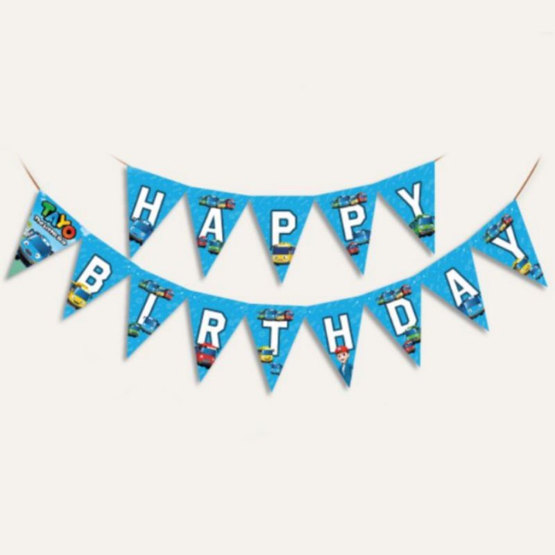 Premium Versatile COMPLETE PACKAGE OF TAYO HAPPY BIRTHDAY DECORATION SUPPLIES CAKE TOPPER BANNER WALL DECORAT Have Multi - Image 4