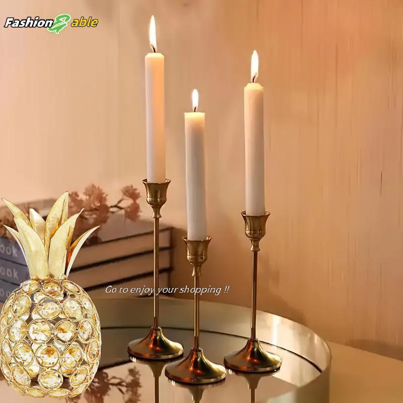 FAMY Vintage Elegant Metal And Aluminum Set Of 3 Tabletop Candle Holders, Suitable For Wedding Anniversary, Home And Hotel Decoration FAA