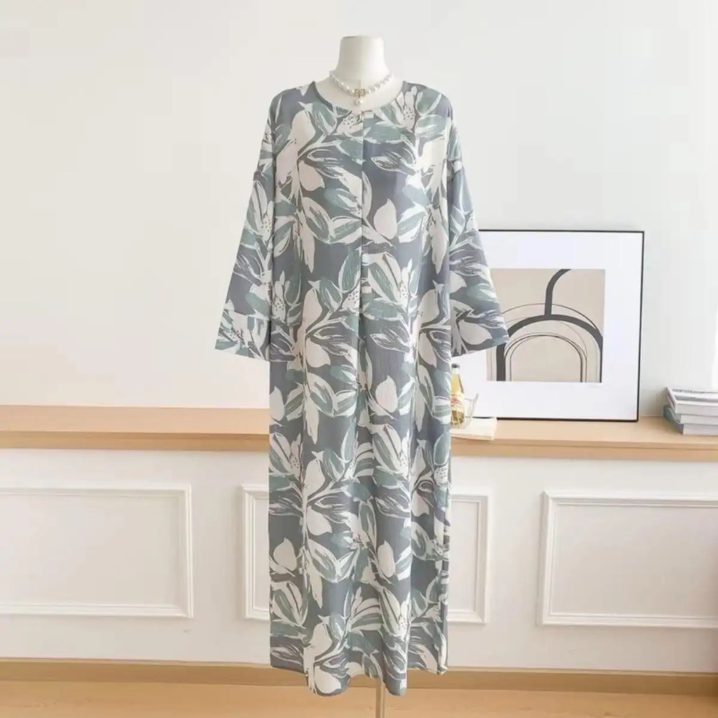 New Floral Print Kaizhai Festival Clothing - Elegant Islamic Design with Long Sleeves