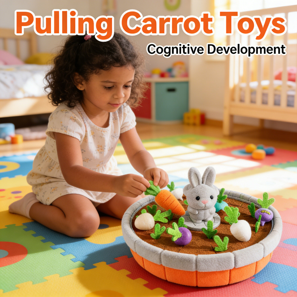 Stuffed Toys 24 pieces Sensory Pull Carrot Educational Early Pairing Toy Cognitive Numbers