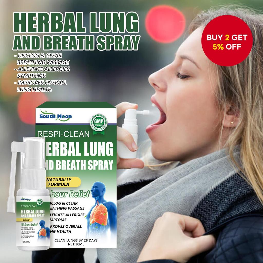 Herbal Lung Spray for Breathing Support and Cleansing Care