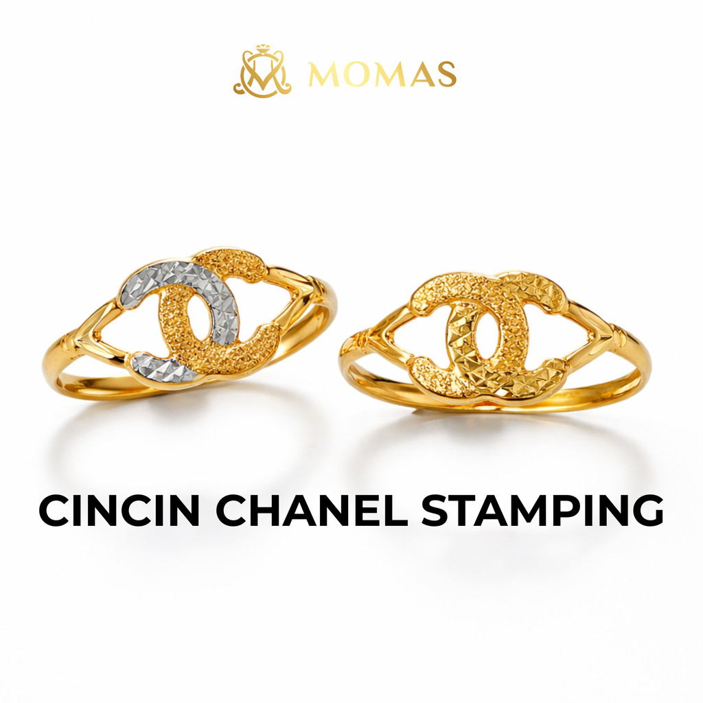 MOMAS CINCIN CC STAMPING Emas 916 Tulen Cincin Emas 916 Bajet Emas 916 Original Cincin Stamping Emas 916