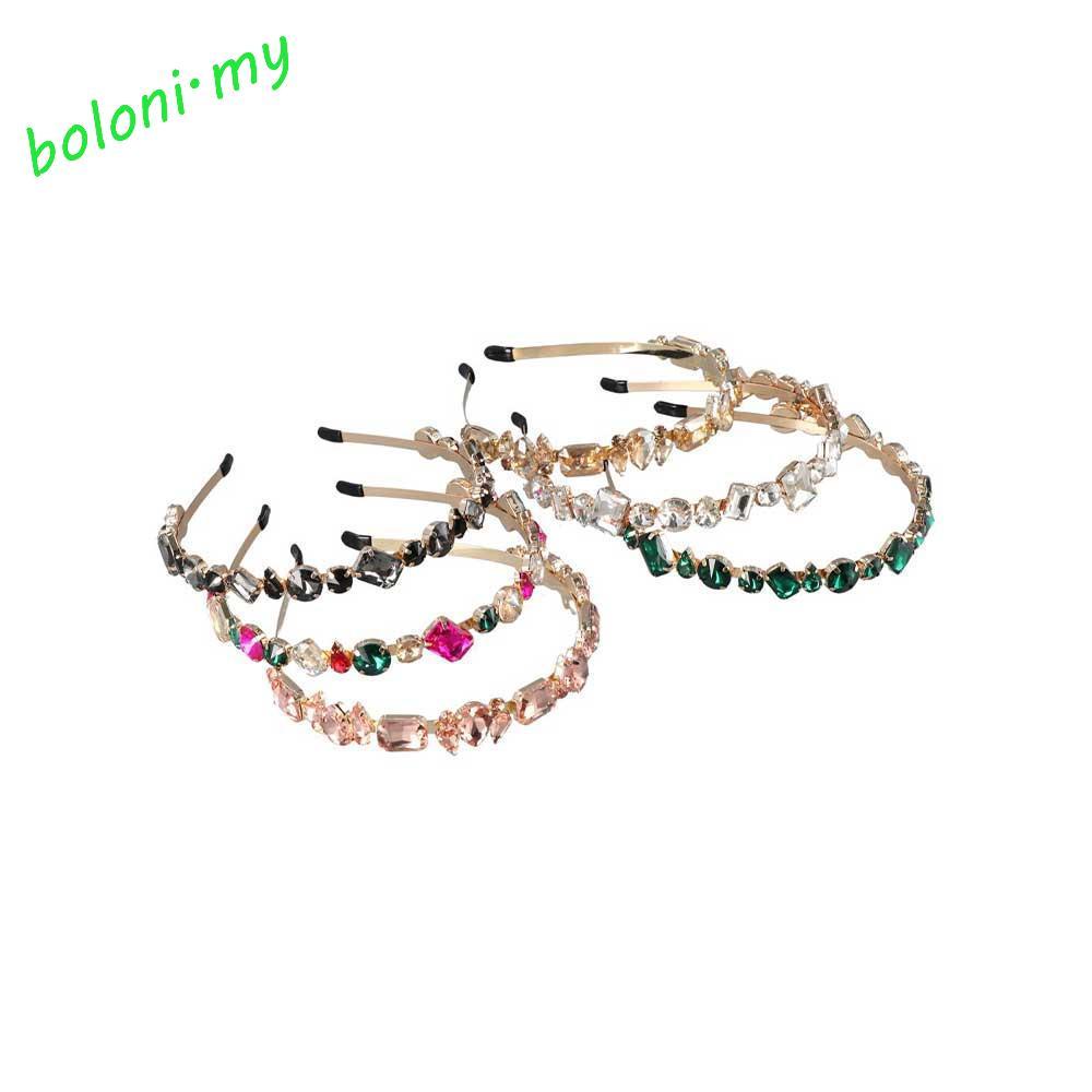 [COD] Crystal Hairband Versatile Women Full Rhinestone Thin Side Alloy Hair Accessories