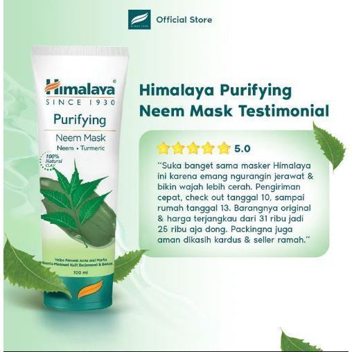 Himalaya Purifying Neem Mask I New Packaging Neem Mask 50ml & 100ml Facial Mask