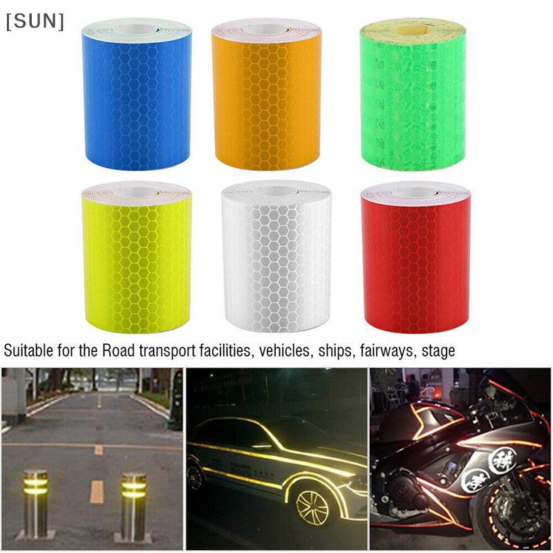 [SUN] 1m*5cm Car Tru Reflective Self-adhesive Safety Warning Tape Roll Film Stier null