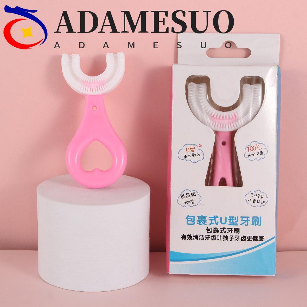 ADAMESUO U-Shape Toothbrushes Toddler Simple 2-12 Years Old Children Convenient Silicone Teeth Cleaning Brushes
