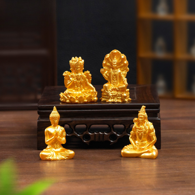 Golden Buddha Mini DIY Sculpture Kit - Lucky Car Dashboard & Desk Decor Charm