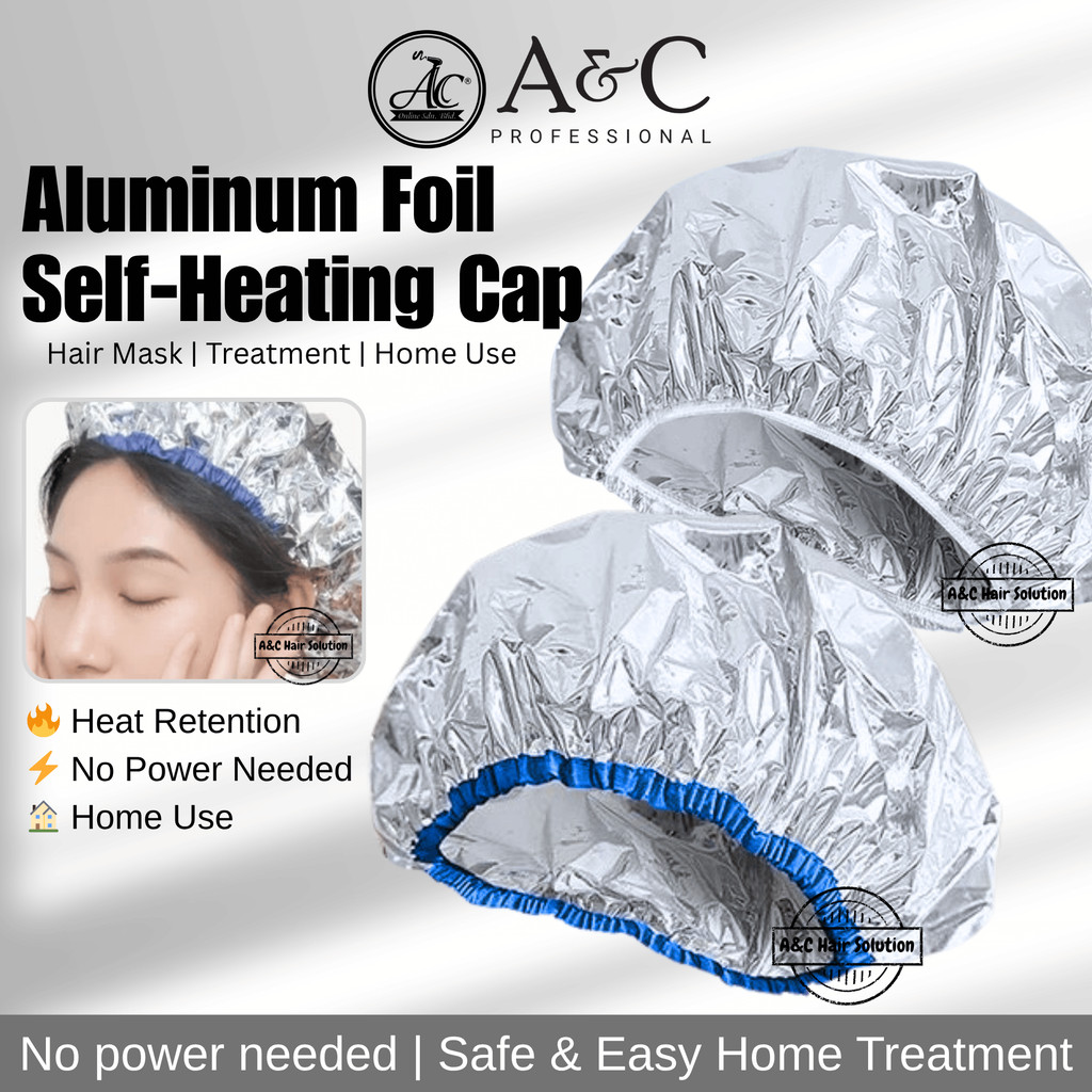Self-Warming Hair Mask Cap – Aluminum Foil Design, Salon & Home Hair Care Essential 自加热发膜帽 – 铝箔设计，沙龙及家庭护发必备