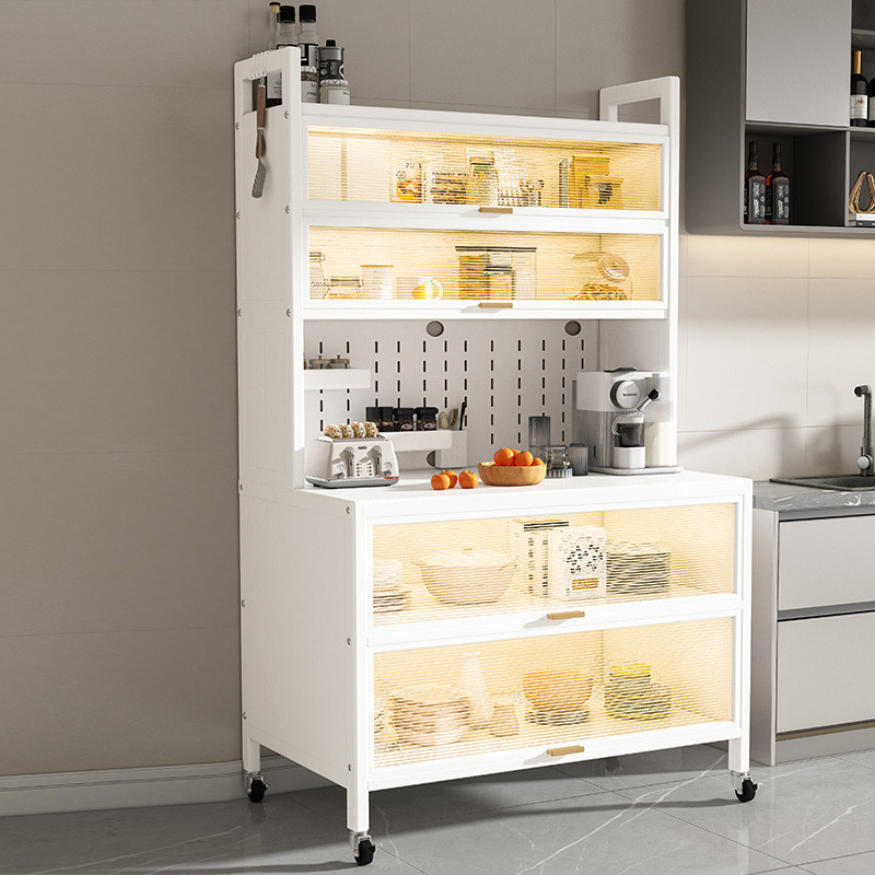 [Ready Stock Trolley] Kitchen Shelf Dining Side Storage Cabinet Floor Multi-Layer Microwave Oven Storage Rack Multifunctional Storage Cabinet