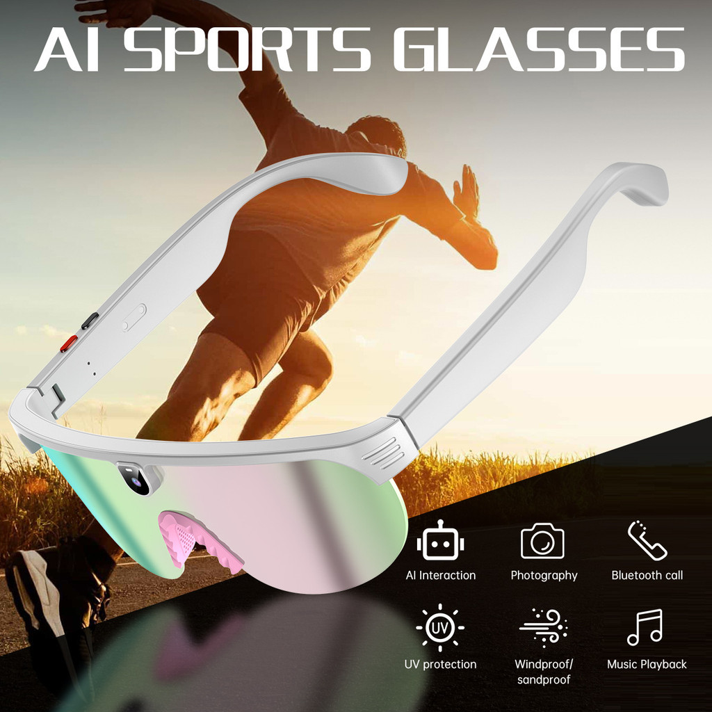 2026 New Product Bean Bag Smart Glasses 800W Pixel Photo Ai Voice Translation ChatGPT Recording Video Music