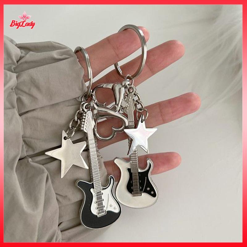 NFPH> Y2k Guitar Love Heart Star for Women Sweet Cool Trend Fashion Pendant Vintage Aesthetic Accessories Gift New new
