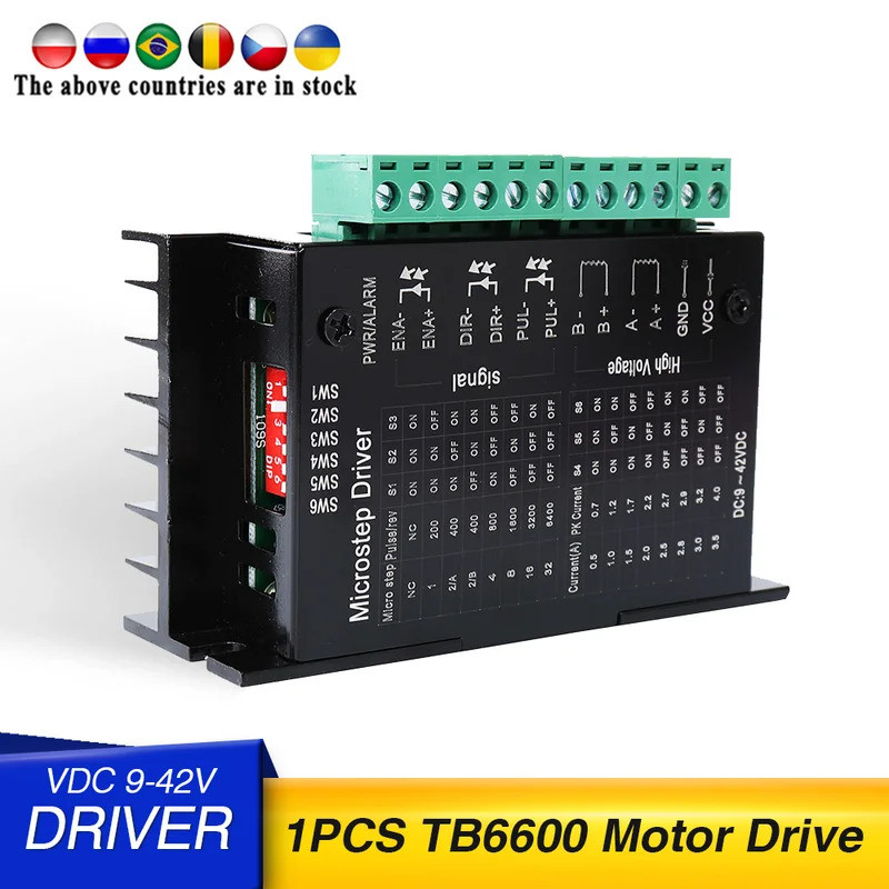 Papan pemacu motor 42 langkah TB6600 Cangkang plastik Cangkang logam peningkatan s109aftg DC 9v-42v CNC modul pengawal paksi tunggal