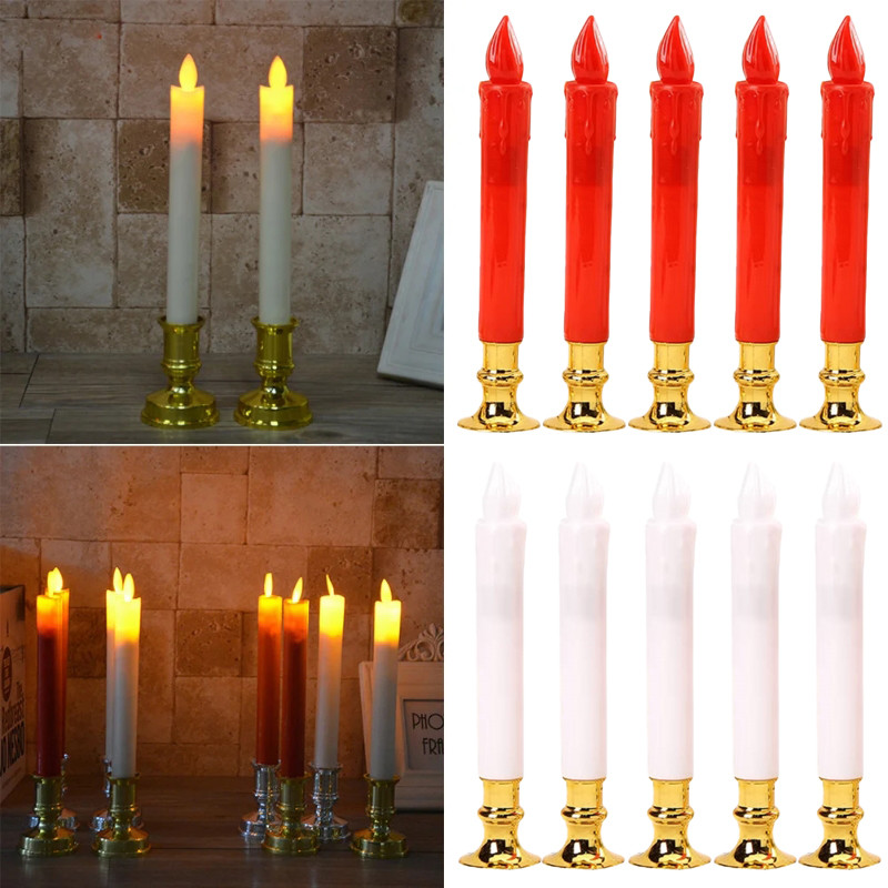 Eco-Friendly LED Long Pole Candle Light New Year Festive Home Ornament