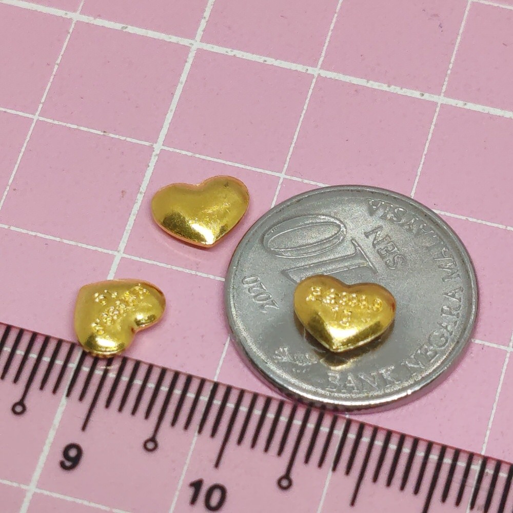 Murni Mewah Emas999.9, Gold Bar Love Shape Bean 200059 0.8 cm Pd