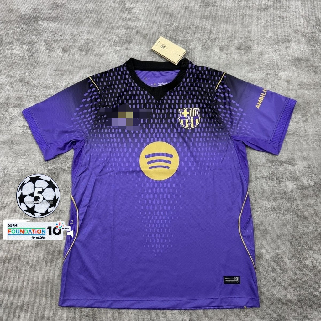 S-XXXXL    Fan Edition: 26-27 Barcelona away fans football team men's high quality short sleeve shirt
